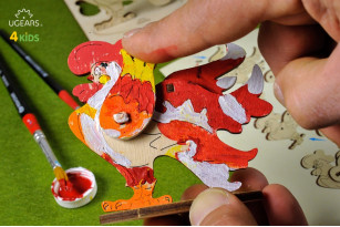 Maqueta 3D para colorear – «Gallo»